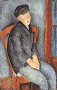 Amedeo Modigliani Young Seated Boy with Cap (mk39) oil